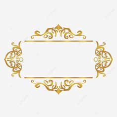 an ornate gold frame on a white background with space for the text or image in the center