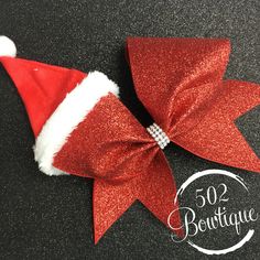 Christmas Cheer Bow with Santa Hat - 502BOWtique Christmas Cheer Bows, Bow Ideas, Activities For Girls, Grand Kids, Custom Bows, Silver Bling, Crafts For Boys, Cheer Bow