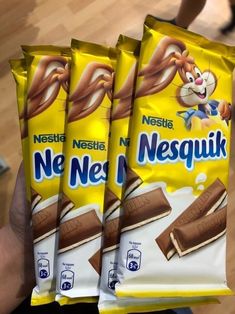 three bags of nestle niesquik chocolate bars