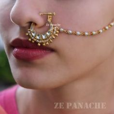 Manga Tikka, Noise Ring, Spandana Palli, Nose Ring With Chain, Nose Jewels, Nose Chain, Bridal Nose Ring, Jewelry Necklace Simple