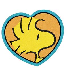 a heart shaped sticker with a drawing of a dog