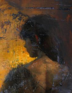 an abstract painting of a woman's back and shoulders