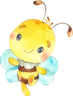 a watercolor drawing of a little bee