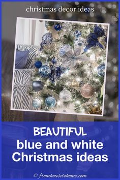 Beautiful Blue and White Christmas Home Decorating Ideas Holiday Table Inspiration, Christmas Home Decorating, Decorating Ideas Christmas, Blue And White Christmas, Blue Christmas Decor, Christmas Decorating Ideas, Christmas Organization, White Christmas Decor, Christmas Decorations For The Home