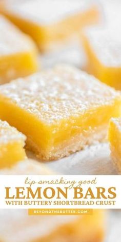 lemon bars with buttery shortbread crust are the perfect dessert to serve on a hot summer day