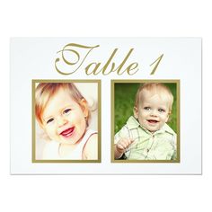 two photos are shown with the words table number 1 and an image of a baby