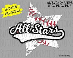 the all stars baseball team logo on a gray background