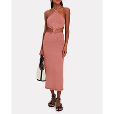 Cult Gaia Cameron Midi Dress Xs Knot Cutout Sleeveless Halterneck Tie Back Nwt $458 Condition: New With Tags. 13.5" Pit To Pit 24" Waist 50" Length 060124-Aa-24-Hs-Ms Napa Outfit, Designer Midi Dresses, Dress Sketches, Cut Out Dress, Bodycon Dress Parties, Cult Gaia, Out Dress, Pink Midi Dress, Grunge Fashion