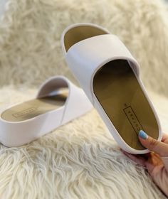 White platform sandals are always a go-to! Blush Boutique, White Slip On Shoes, White Platform Sandals, Comfortable Clothes, Tan Sandals, White Platform, White Slip, Trendy Clothing, Fun Day