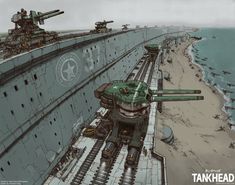 an artist's rendering of tanks on the side of a ship