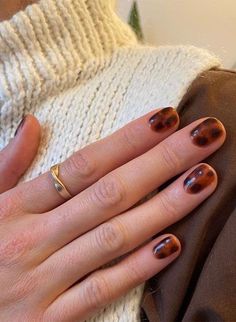 Tortishell Nails Design, Tortoiseshell Nails, Short Nail Design, Fall Mood, Short Nail, Short Nail Designs