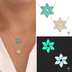 Luminous Jasmine Flower Necklace | 14k Gold Jasmin Necklace, Luminescent Flower Pendant, Floral Jewelry, Handmade Enamel, Shiny Gift for Her
#JasmineNecklace #LuminousFlower #FloralJewelry #HandmadeJewelry #GlowInDarkFlower #14kGoldNecklace #HandmadeEnamel #GoldJasminNecklace #LuminousNecklace #ShinyGiftForHer Jasmine Flower, Gold Beauty, Jewellery Marketing, Floral Jewelry, 14k Gold Necklace, Floral Jewellery, Flower Jewellery, Flower Pendant, Flower Necklace