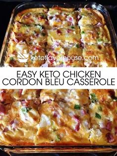 easy keto chicken cordon bleu casserole