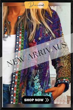 Ladies Retro Print Casual Jacket Casual Long Sleeve Printed Outerwear, Multicolor Fall Blazer With Lapel Collar, Fall Printed Multicolor Blazer, Fall Multicolor Printed Blazer, Trendy Patchwork Summer Outerwear, Multicolor Casual Blazer For Fall, Casual Multicolor Fall Blazer, Trendy Multicolor Long Sleeve Outerwear, Multicolor Lapel Collar Outerwear For Fall