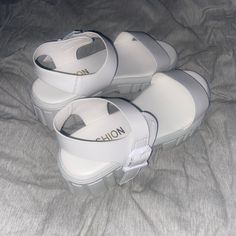 Brand New White Platform Sandals, They’re Too Big For Me. White Platform Sandals, White Platform, White Sandals, Platform Sandals, Women's Shoes Sandals, Free Gifts, Shoes Sandals, Color White, Size 7