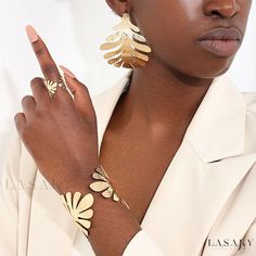 Lasaky - Statement Leaf-shaped Necklace and Earring Set Vintage Jewelry Sets, Daily Jewelry, Women's Jewelry Sets, Necklace And Earring Set, Chic Jewelry, Elegant Accessories, Elegant Jewelry, Leaf Earrings, Fit Style