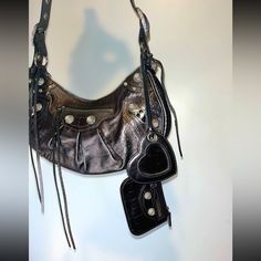 New Balenciaga Le Cagole Bag In Medium Alligator Print With Rhinestone Detailing + Silver Finishing Pristine / Excellent Condition New With Box & Tags & Dust Bag Luxury Shoulder Bag With Silver Accents, Luxury Shoulder Bag With Silver Accents For Everyday Use, Bags Balenciaga, Alligator Print, Balenciaga Bag, New Media, Alligator, Black Silver, Balenciaga