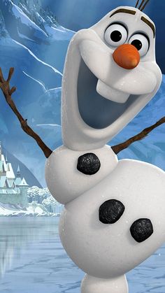 the character frozen is smiling and holding onto a branch