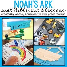 noah's ark prek bible unit & lesson with pictures and activities for kids