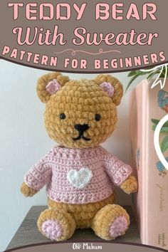 teddy bear with sweater pattern for beginners