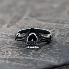 This wide ring adopts a retro style, which makes this skull look more hideous and... Gothic Pattern, Dragon Claw, Skull Lover, Claddagh Rings, Gothic Rings, Wide Ring, A Skull, Wide Rings, Stainless Steel Ring