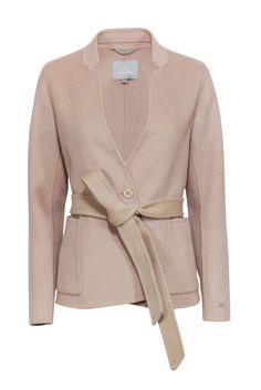 Add a layer of luxury to your looks with this stylish Soia & Kyo jacket. Crafted from a soft wool blend, this belted beauty will keep you cozy-chic all season long. Patch pockets and a notched stand collar lend a sophisticated feel to this tailored jacket. Wear it belted or open, this versatile gem offers endless looks! Size XS 70% Wool, 30% Nylon Single button closure Notched stand collar Belted Patch pockets Slim fit Bust 35" Waist 34" Shoulder to hem 25.5" Sleeve length 24" Shoulder to shoulder 15" Elegant Winter Outerwear With Belted Cuffs, Elegant Wool Outerwear With Belted Cuffs, Fall Blazer With Tie Waist And Long Sleeves, Elegant Beige Outerwear With Self Belt, Fall Long Sleeve Blazer With Tie Waist, Elegant Spring Outerwear With Tie Waist, Elegant Beige Belted Outerwear, Elegant Fall Outerwear With Tie Waist, Elegant Spring Outerwear With Belt