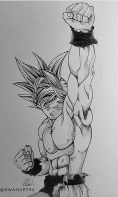 a pencil drawing of a dragon with his fist raised