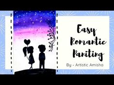 easy romantic painting with acrylic paint by artistic amesho - easy art for beginners