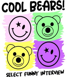 an image of three bears with the caption cool bears select funny interview written below