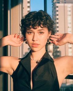 50 Striking Pixie Cut Hairstyles: Short and Chic (Gallery & Video) | 50 Stunning & Aesthetic Pixie Cut Hairstyles to achieve that Chic Look | Hair Trends 2024 | Hairstyles For Short Hair- Wavy, Curly, Straight, Medium, Punk, and More Really Short Wavy Haircuts, Short Curly Hair With Fringe, Pixie Cut Curly Hair, Hair Ideas For Women, Curly Haircut, Curly Pixie Hairstyles, Curly Pixie Haircuts, Wavy Pixie, Curly Hair Photos