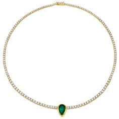 The Pear Emerald + Diamond Collar Necklace was inspired by the elements in nature and is the perfect, elegant statement piece. The Emerald Collection features gorgeous, hand selected Brazilian emeralds from a family owned mine which is part of what makes these pieces one-of-a-kind. 14k recycled yellow gold | Total Emerald Weight 2.66ct | TDW 8.78ct | 16’’ in Length | Designed by Nikki Reed All pieces in our Emerald Collection are final sale. Our BaYou with Love jewelry is crafted using recycled Elegant Pear-shaped Emerald Necklaces, Elegant Pear-shaped Emerald Necklace, Luxury Yellow Gold Emerald Clavicle Necklace, Elegant Green Pear-shaped Necklace, Luxury Brilliant Cut Pear-shaped Emerald Necklace, Luxury Pear-shaped Emerald Necklace With Diamonds, Luxury Pear-shaped Diamond Emerald Necklace, Luxury Green Pear-shaped Emerald Necklace, Luxury Pear-shaped Emerald Necklace