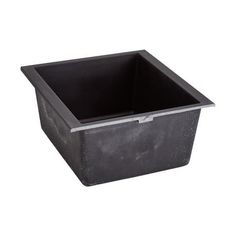 a square black plastic container on a white background