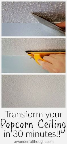 how to transform your popcorn ceiling in 30 minutes