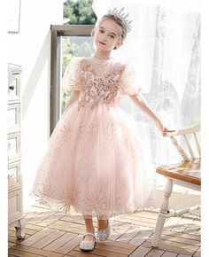 Buy super cute bling sequins pink tulle girls formal gown with bubble sleeves at wholesale price online. Free shipping and pro custom service since 2009. Pink Pageant Dress For Prom, Princess Glitter Tulle Pageant Dress For Prom Season, Princess Style Glitter Tulle Pageant Dress For Prom, Princess Style Glitter Tulle Gown For Prom Season, Princess Style Glitter Tulle Gown For Prom, Glitter Tulle Princess Dress For Prom Season Pageant, Pink Sequin Ball Gown For Prom, Pink Sequined Prom Ball Gown, Pink Princess Dress For Prom Season