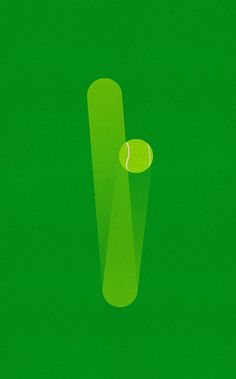 an image of a tennis ball coming out of a green tube on a green background