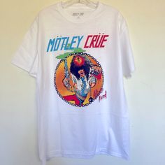 Motley Crue Band T Shirt, Motley Crue Rock Allister Fiend 1984 T Shirt Screen Print Design On Front & Back 100% Cotton Fabric. Large Chest 22” Length 30” Xlarge Chest 24” Length 31” 100% Officially Licensed Unisex Fit Perfect For Men Or Women Prices Are Firm Unless Bundled New Motley Crue Allister Fiend Graphic Band Tee Groovy Cotton Tops For Streetwear, Allister Fiend, Motley Crue Shirt, Bob Marley Shirts, Graphic Band Tees, Texas Shirts, Screen Printed Tshirts, Skate T Shirts, Usa Tee