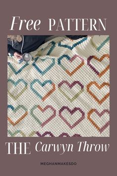 a book cover with the title free pattern, the canyon throw