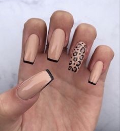 Cheetah Print Nails, Edgy Nails, Acrylic Nails Coffin Short