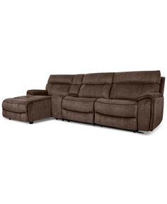 the reclining sectional sofa and ottoman is shown