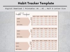 habit tracker printable a4