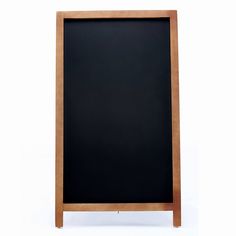 a blackboard with wooden frame on white background