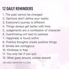 a pink poster with the words 12 things to always remember