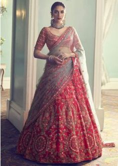 भारतीय दुल्हन संबंधी, डिजाइनर कपड़े, Designer Bridal Lehenga Choli, Raw Silk Lehenga