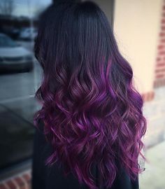 Purpura Lavender Hair Ombre, Champagne Blond, Violet Hair Colors, Purple Ombre Hair, Violet Hair, Purple Highlights, Hair Color Purple, Ombre Hair Color, Long Black Hair