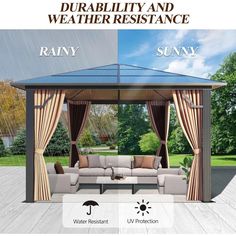 A polycarbonate hardtop gazebo
 is a popular choice for those seeking a permanent, weather-resistant outdoor space. With its aluminum frame, double curtains, and durable polycarbonate roof, it offers both style and functionality.
#PolycarbonateGazebo #OutdoorStructure #GardenStructure #AluminumFrame #DoubleCurtains #Sunroom #Patio #Backyard #HomeImprovement #DIY #OutdoorLiving #Lawn #Deck Gazebo With Curtains, Sunroom Patio, Polycarbonate Roof, Outdoor Structure, Double Curtains, Aluminum Patio, Patio Gazebo