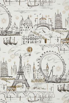 a wallpaper with an image of the eiffel tower and other things on it