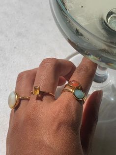 Elevate your look with our collection of gemstone rings. Available in 14k solid gold, gold vermeil, and sterling silver, our rings combine elegant, timeless silhouettes with conscious design. Shop ethical, sustainable, unique jewelry at half the price of luxury brands: https://www.linjer.co/ 📸: @sonikohli Pearl Ring, Stacking Rings, Pearl Jewelry, Gold Vermeil, Luxury Branding, Solid Gold