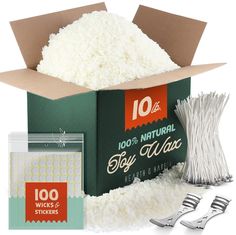 an open box containing rice and two forks