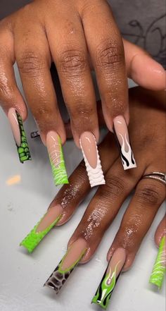 Casual Sundress, Dope Nail Designs, Glow Nails, Exotic Nails, Long Acrylic Nails Coffin, Unique Acrylic Nails