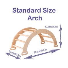 the standard size arch is shown with measurements